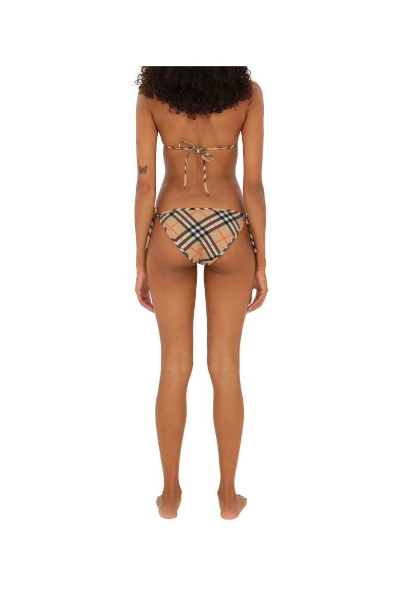 Burberry Check Bikini Briefs, Alternate, color, Sand
