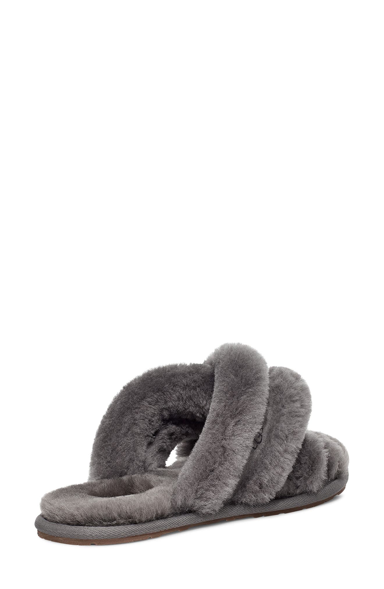 UGG<sup>®</sup> Scuffita Genuine Shearling Slide Slipper, Alternate, color, Charcoal