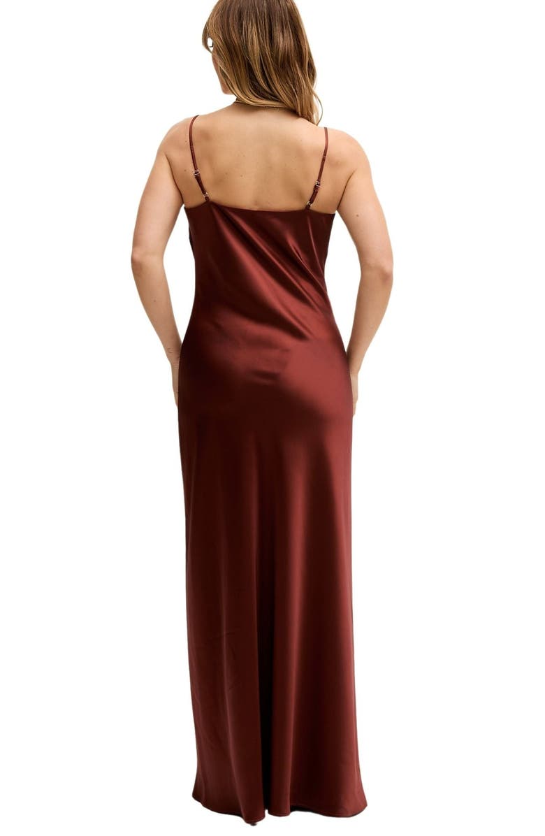 LILY AND LIONEL Roxy Spaghetti Strap Maxi Dress, Alternate, color, Brown