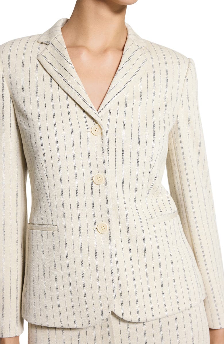 Theory Stripe Single Breasted Blazer, Alternate, color, Oat Multi - E61