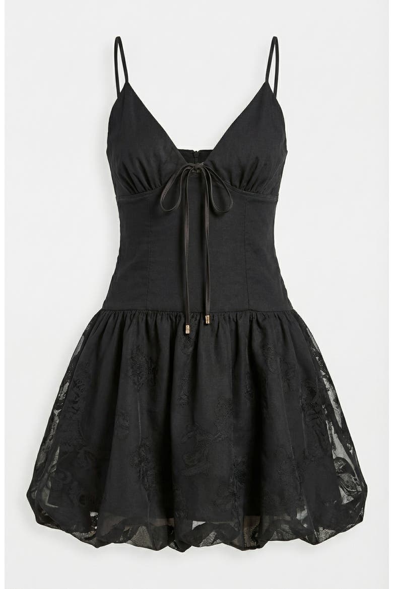 Spaghetti Strap Bubble Mini Dress, Alternate, color, Black