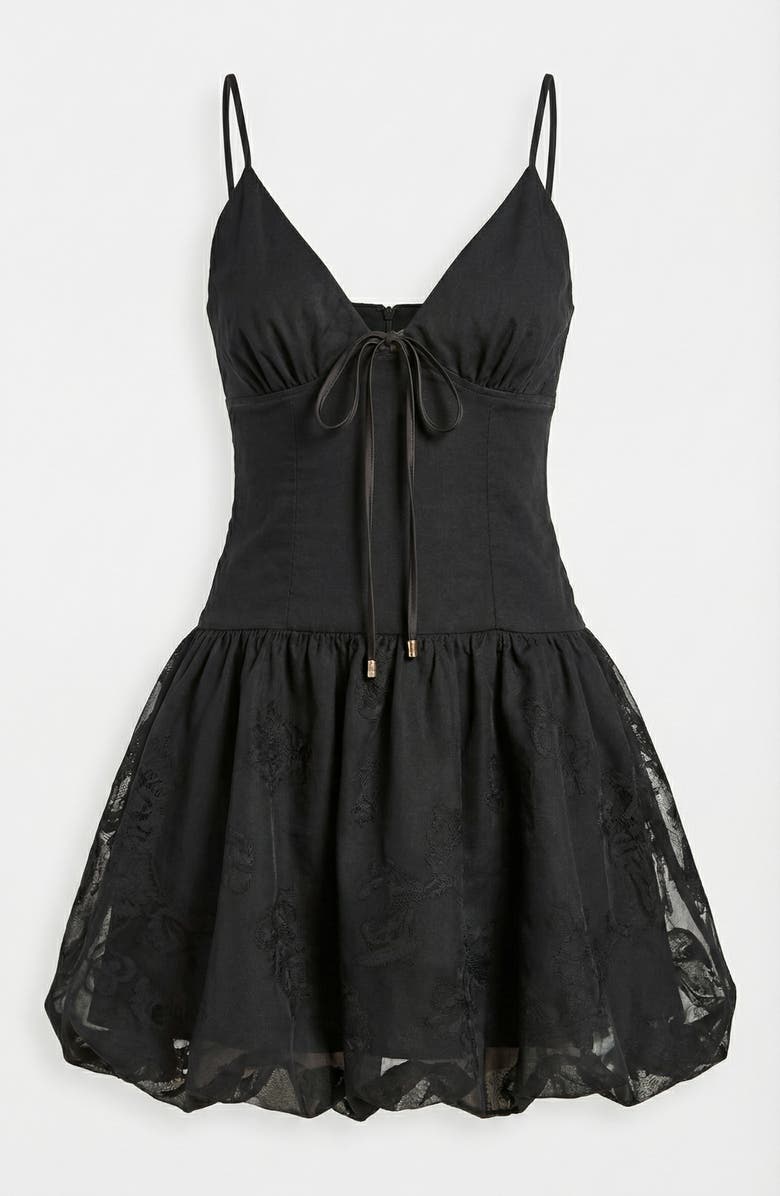 Modenaire Spaghetti Strap Bubble Mini Dress, Alternate, color, Black