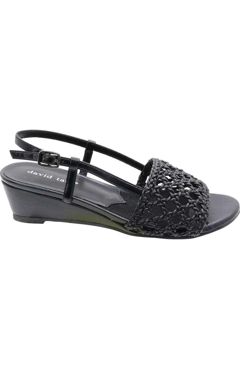 David Tate Danza Slingback Wedge Sandal, Alternate, color, Black