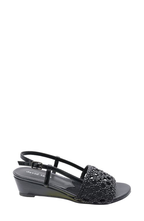 David Tate Danza Slingback Wedge Sandal In Black