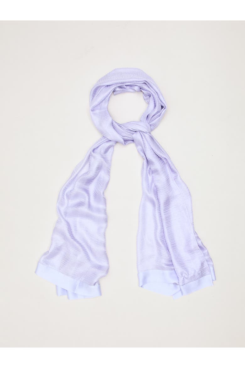 Satin Trim Scarf, Main, color, Pale Blue