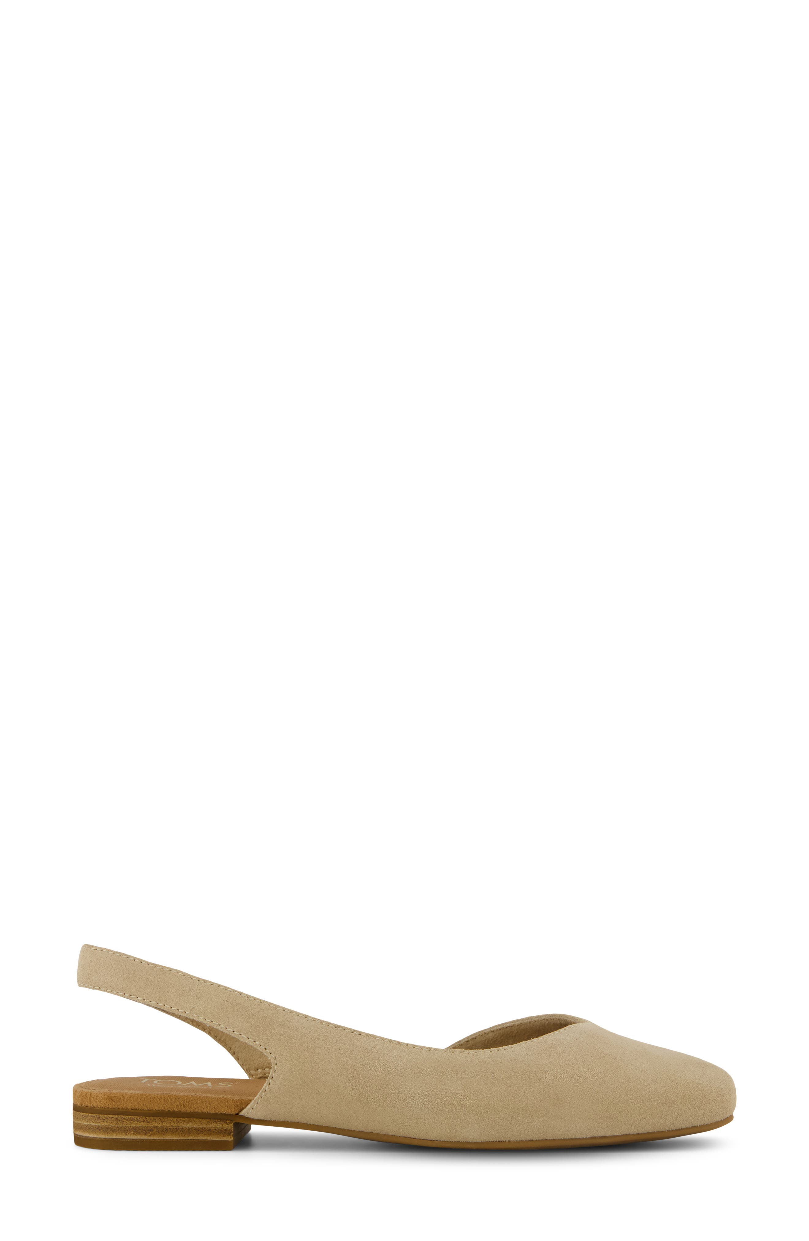 TOMS Alene Slingback Half d'Orsay Flat, Alternate, color, Beige/ Khaki