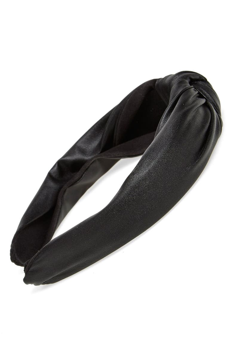 Cara 'Love' Faux Leather Headband, Alternate, color,