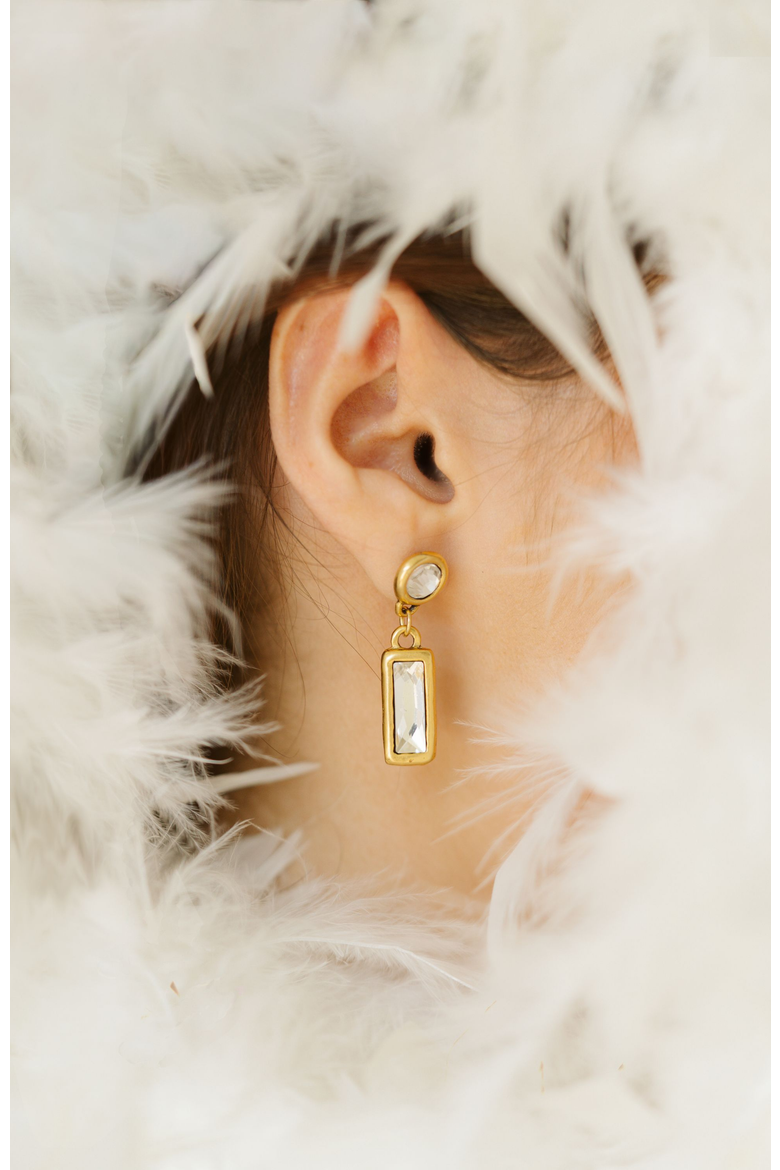 Daisy Earrings, Alternate, color, Gold