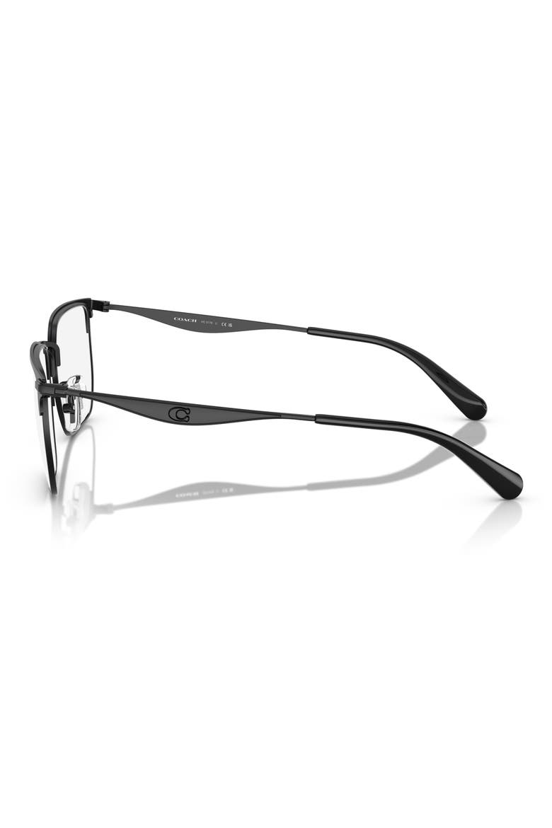 57mm Rectangular Optical Glasses, Alternate, color, SATIN BLACK / DEMO LENS