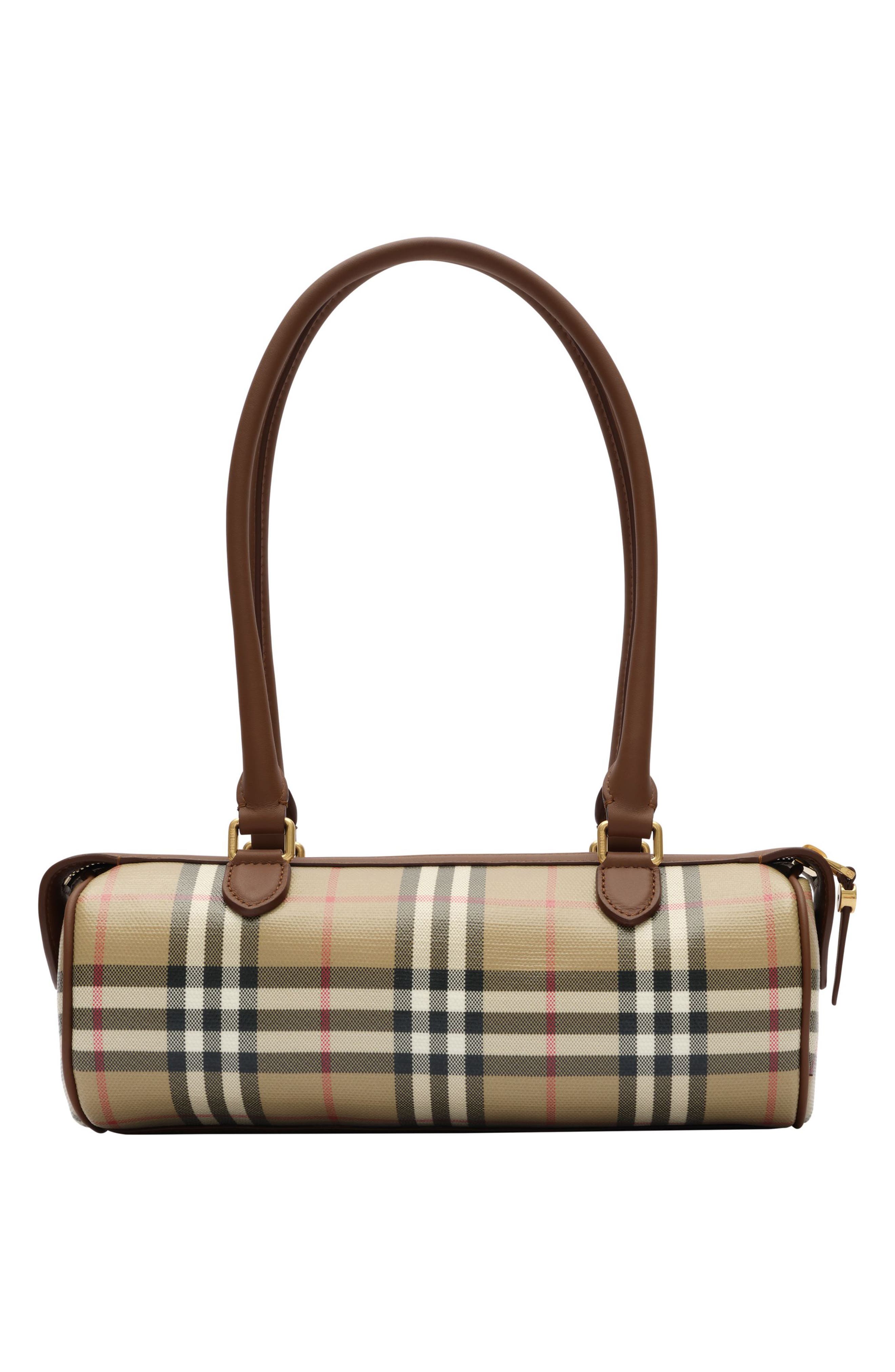 Check Mini Barrel Bag, Alternate, color, ARCHIVE BEIGE