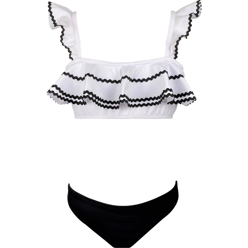 Nessi Byrd Kids' Ruffle Ric-rac Trim Two-piece Swimsuit