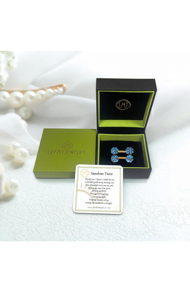 LuvMyJewelry Sea Breeze Design Gold Plated Silver Turquoise Gemstone Single Finger Open Ring, Alternate, color, 14Kt Gold Vermeil On Sterling