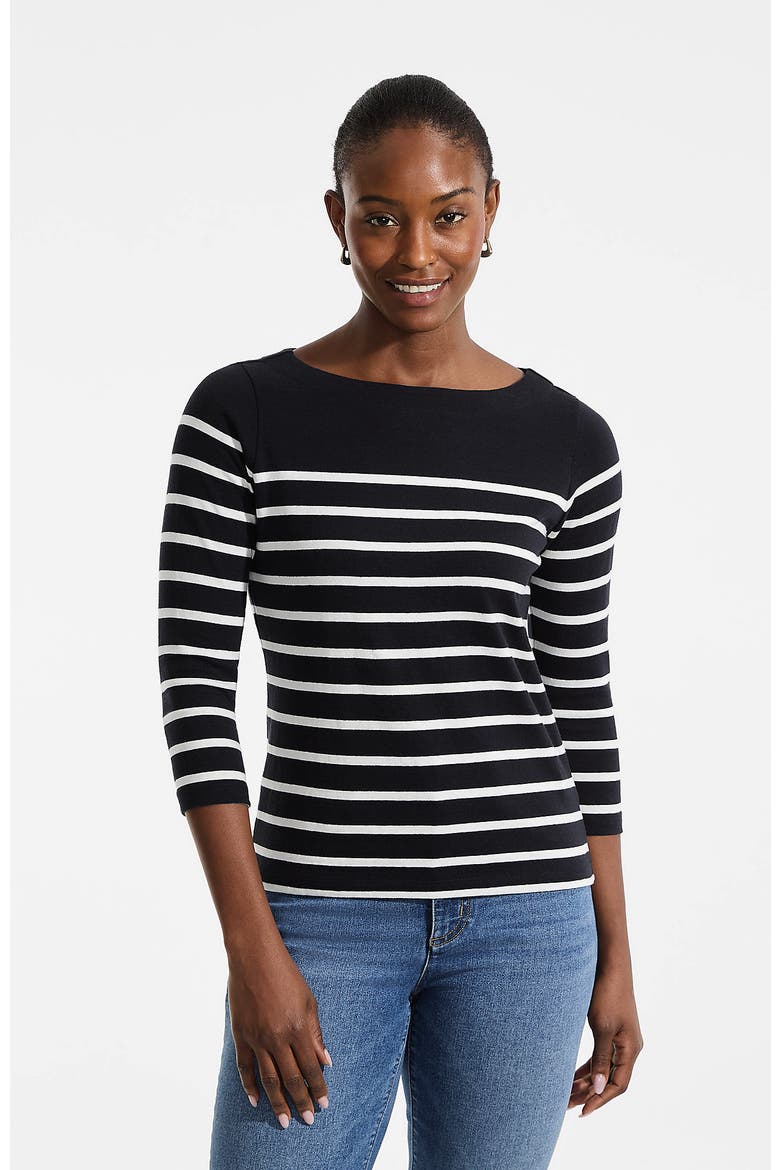 Mariner Jersey Boatneck Top, Main, color, Black Stripes