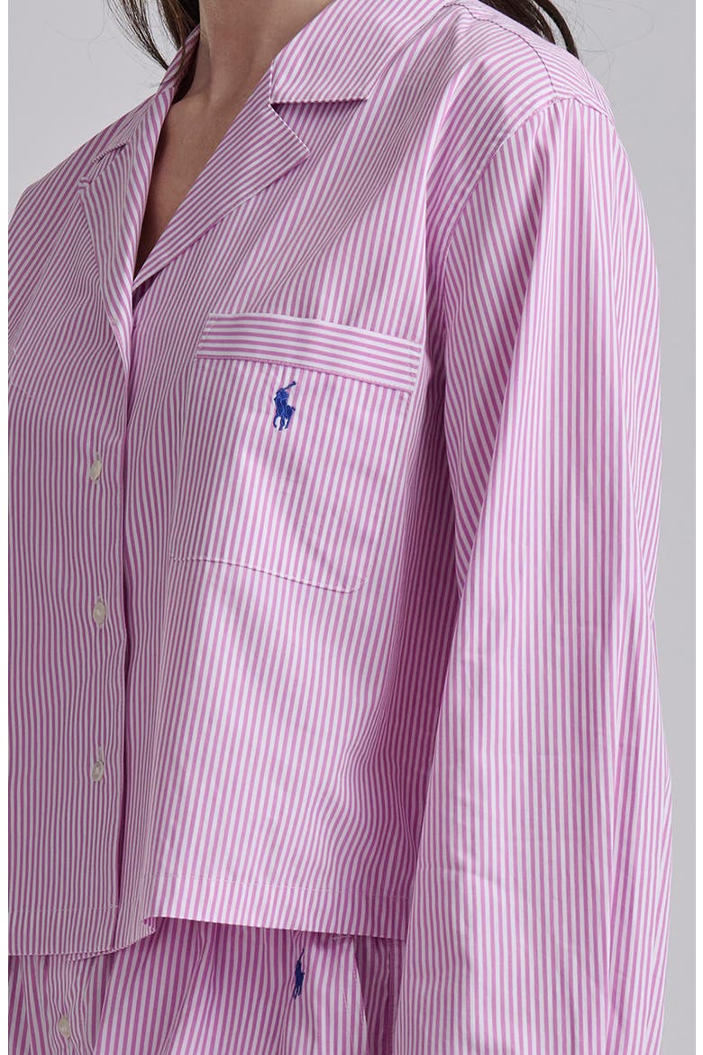 Crop Cotton Poplin Short Pajamas, Alternate, color, VIOLET MEADOW