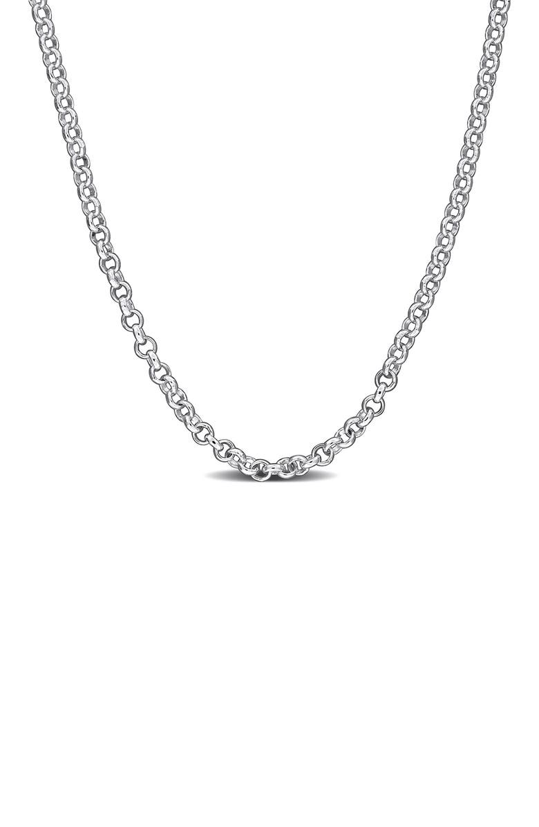 DELMAR Rolo Chain Necklace, 1.60mm, Main, color, Silver