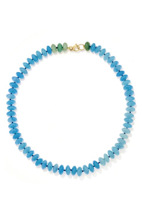 Spring into Blue Beaded Necklace