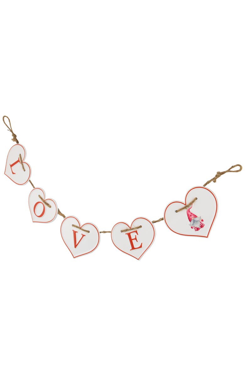 Northlight Hearts "LOVE" Valentine's Day Metal Banner - 32" - White and Red, Alternate, color, White