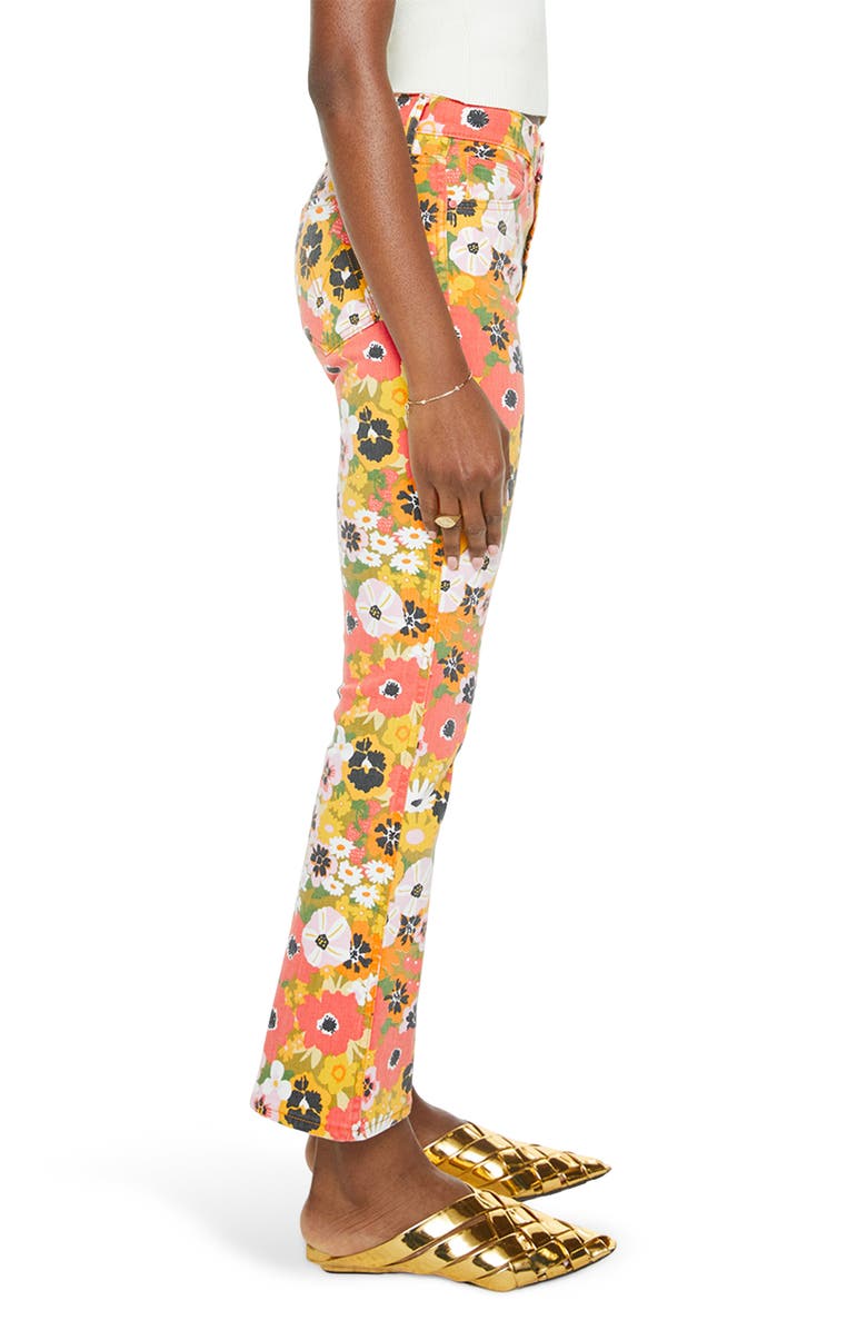 MOTHER Smokin Double Flood Crop Flare Jeans, Alternate, color, Flowers Al Fresco