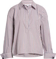 Veronica Beard Draymond Stripe Stretch Cotton Blend Shirt