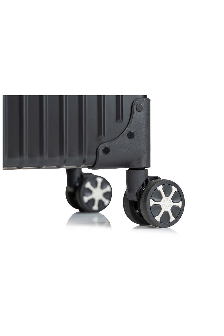 Aluminum Hardside Spinner Suitcase Carry-On, Alternate, color, BLACK