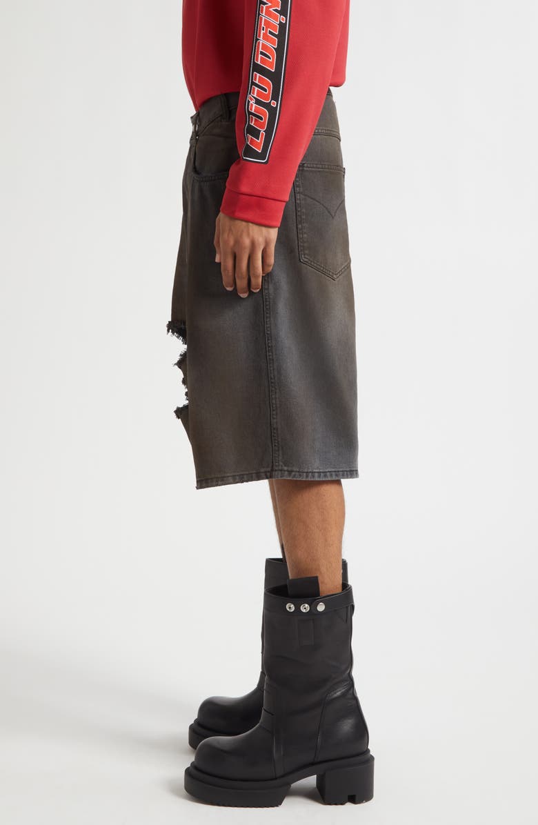 LU'U DAN Kriss Kross Ripped Denim Shorts, Alternate, color, Dirty Outcast Grey