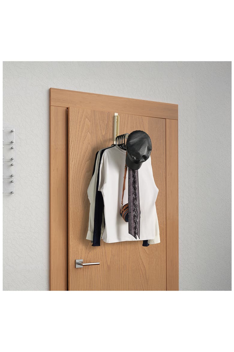 Set of 2 Foldable Over the Door Hanger Racks, Alternate, color, WHITE