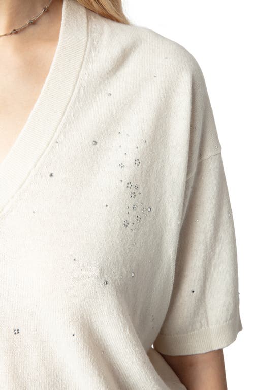 Zadig & Voltaire Womens Wully Rhinestone Knitted Top In Ecru