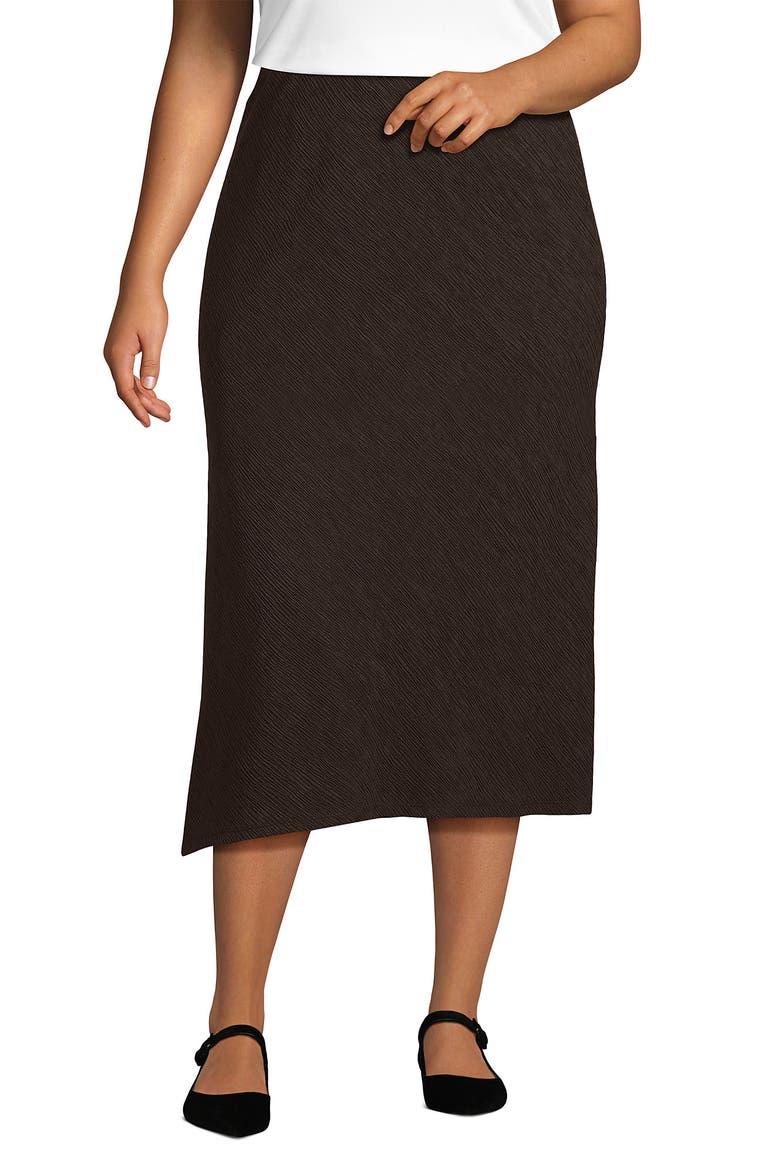 Crinkle Midi Skirt, Main, color, Rich Coffee