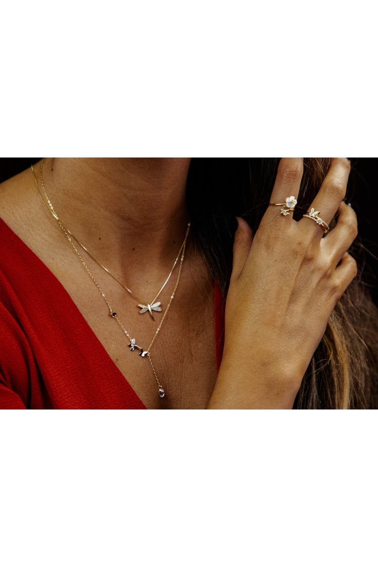 Libelinha Necklace, Alternate, color, Silver Gold Plated