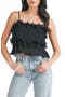 Pleated Ruffle Tiered Crop Top