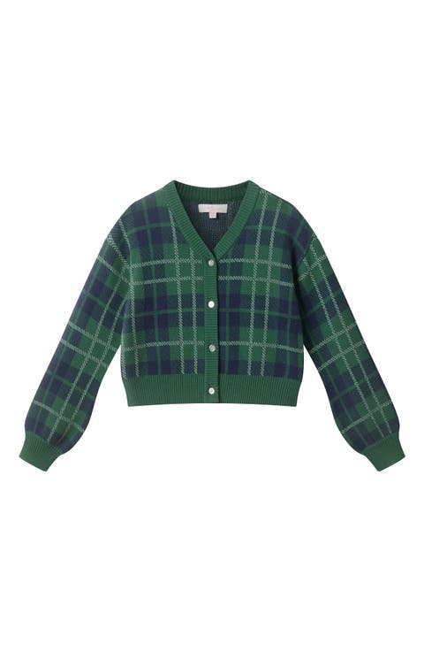 Kids' Plaid Cardigan