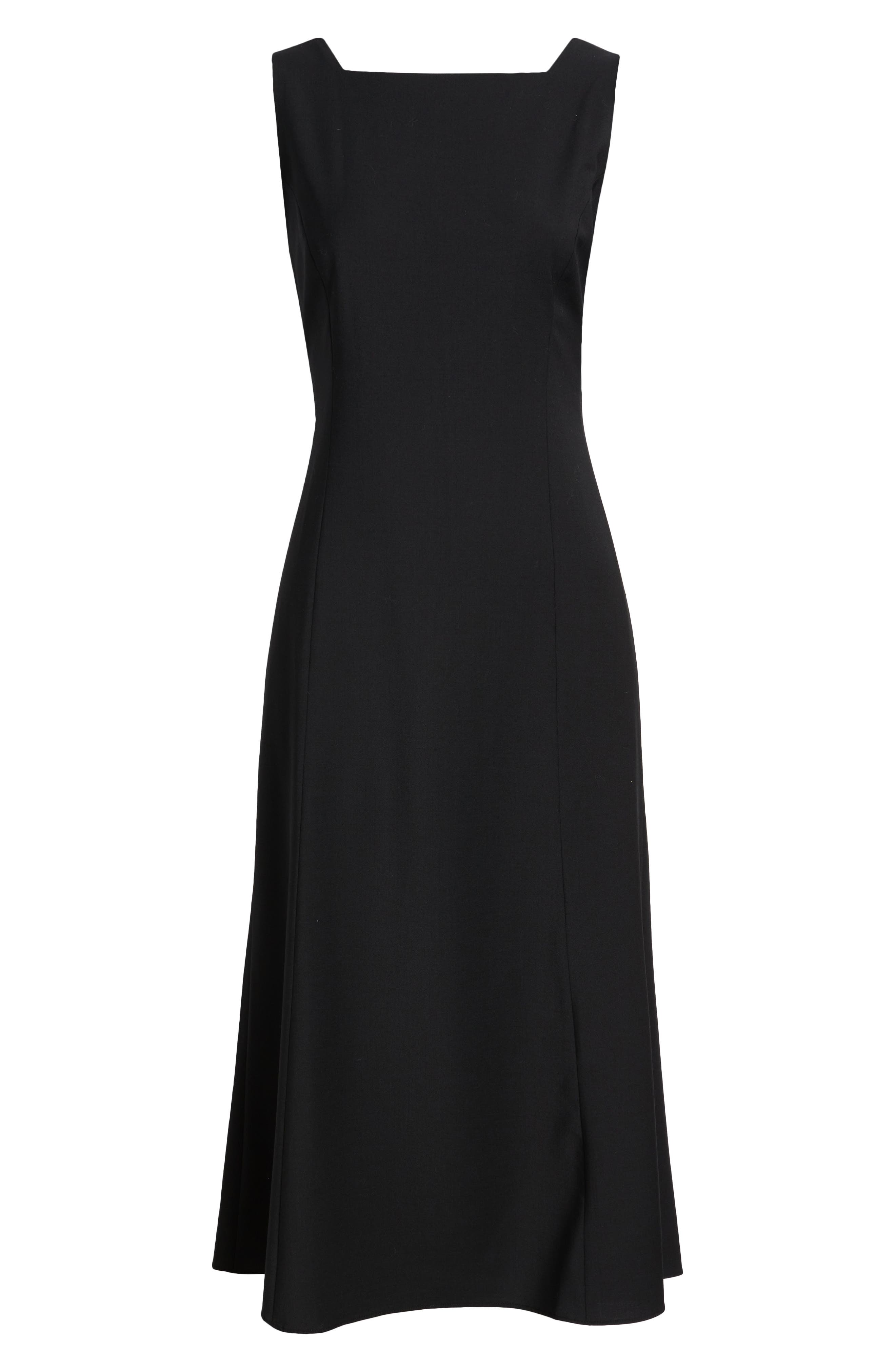 Nordstrom Square Neck Sleeveless Wool Blend Midi Dress — фото 5