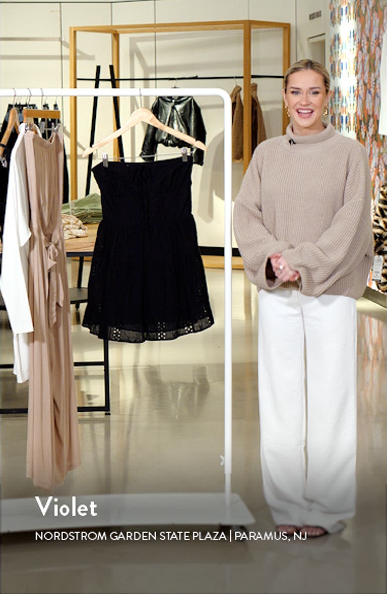 Liora Strapless Embroidered Eyelet Cotton Minidress, sales video thumbnail