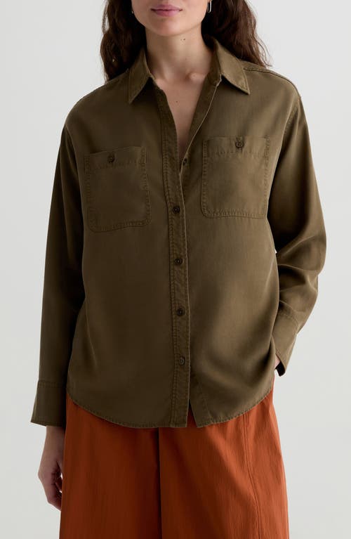 Ag Leny Button-up Tencel® Lyocell Shirt In Green