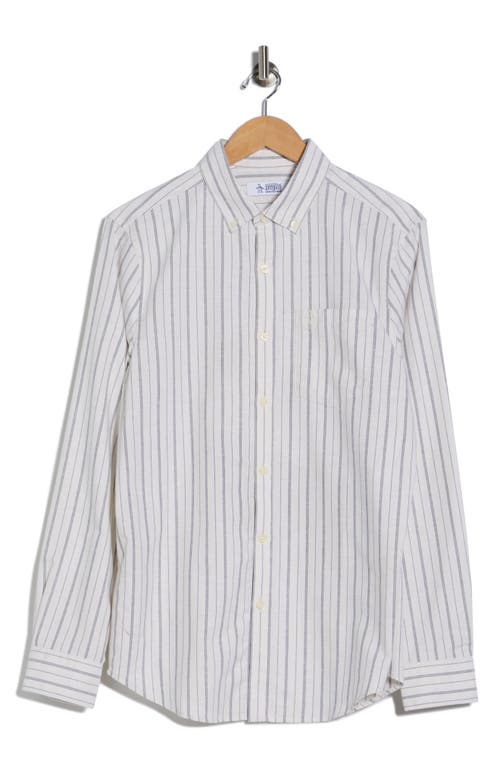 Original Penguin Oxford Stretch Half Zip Sweatshirt In White