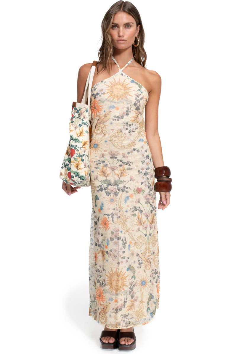 Agua Bendita Lucia Solstice Print Tote Bag, Alternate, color, White