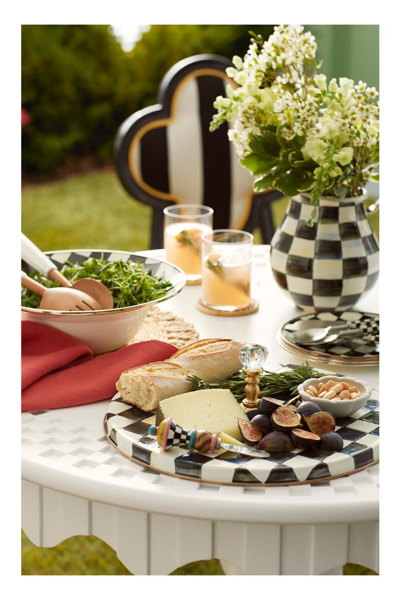 Courtly Check Enameled Steel Cheese Course, Alternate, color, BLACK/ WHITE