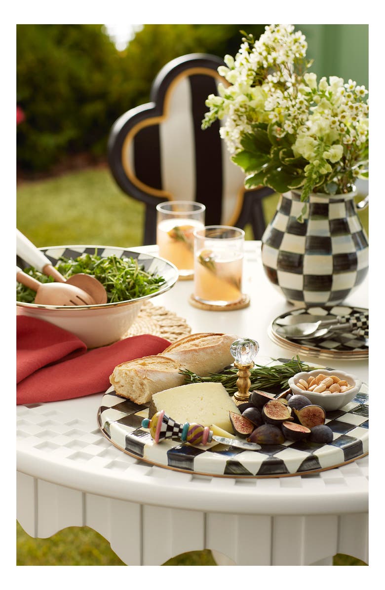 MACKENZIE CHILDS Courtly Check Enameled Steel Cheese Course, Alternate, color, Black/ White