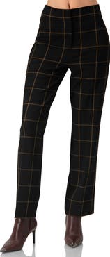 IVONNE Black Tailored Straight-Leg Trousers