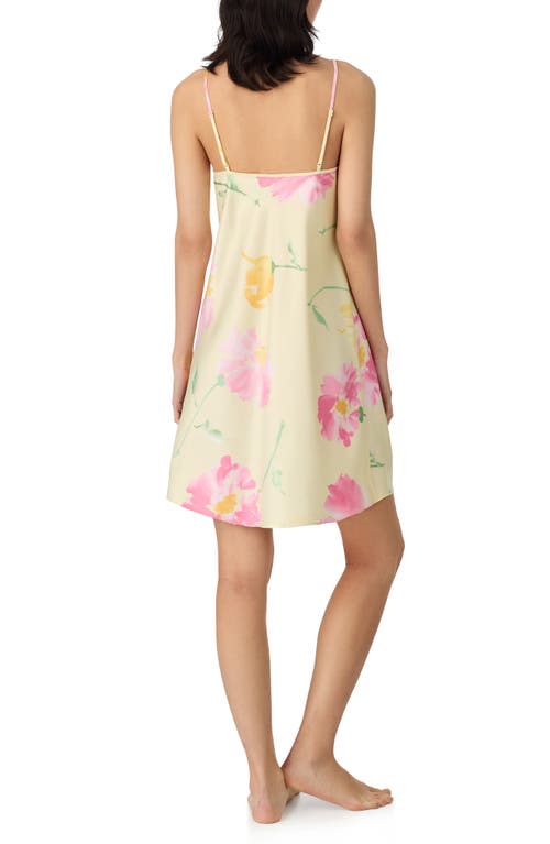 Ralph Lauren Lauren  Floral Satin Chemise In Yellow Floral