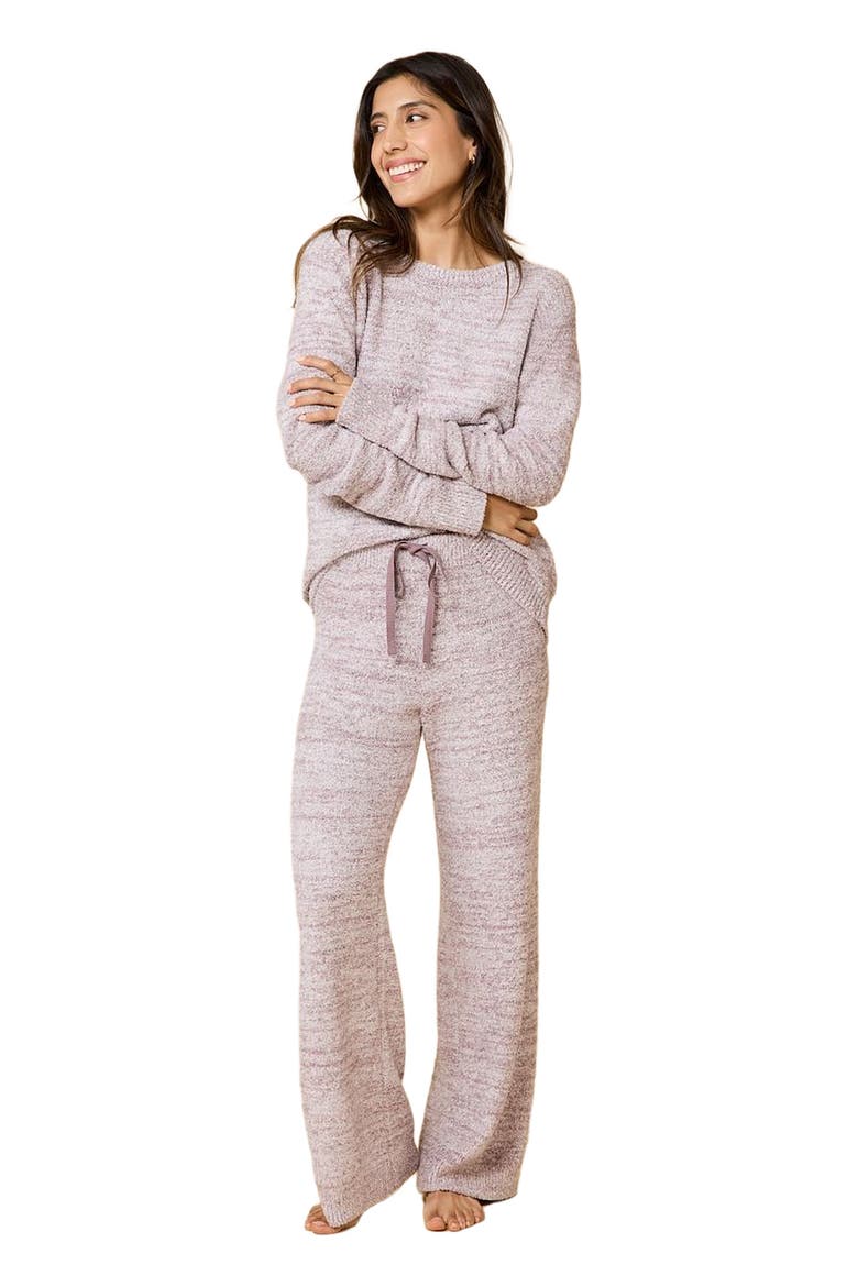 Heather Marshmallow Crew Neck Lounge Set, Alternate, color, Heather Driftwood