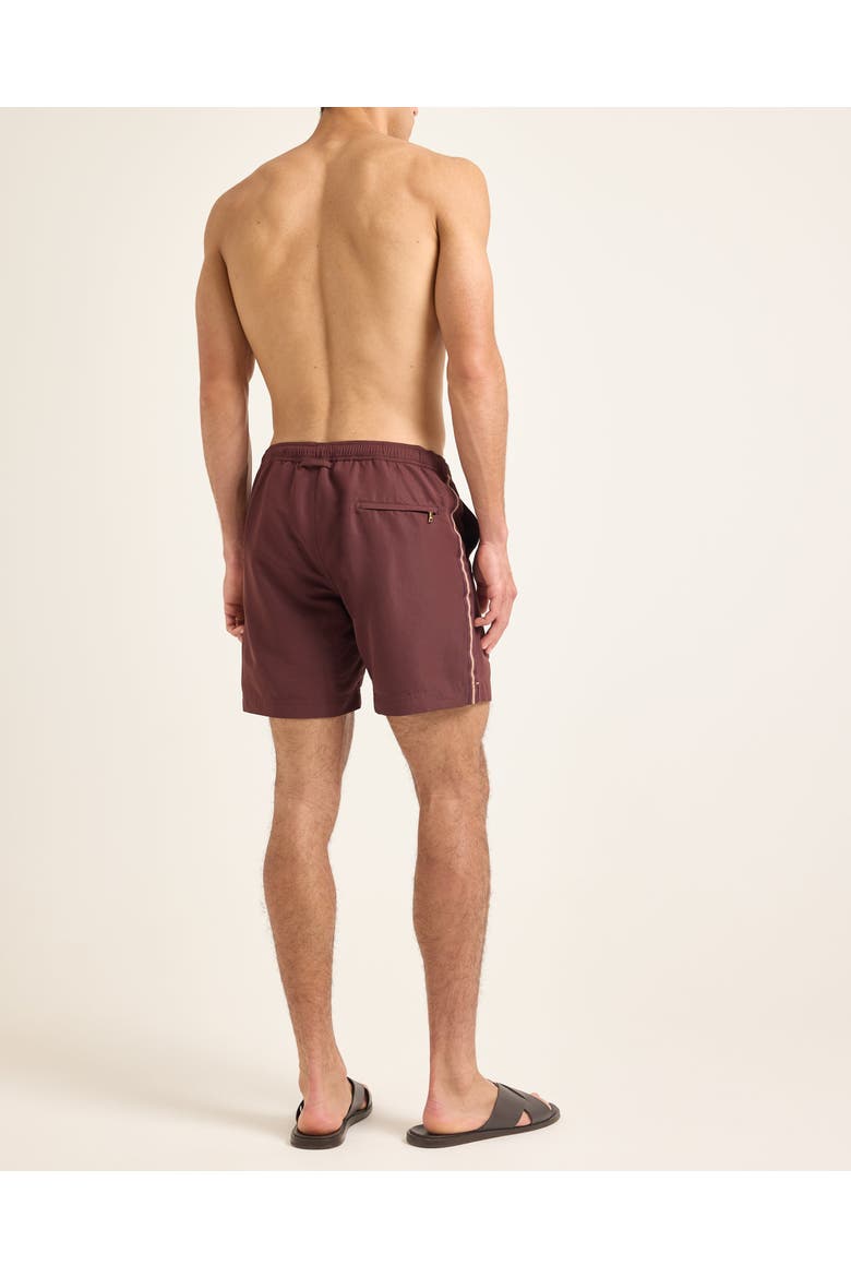 Bulldog Drawcord Mid Length Swim Shorts, Alternate, color, DAMSON