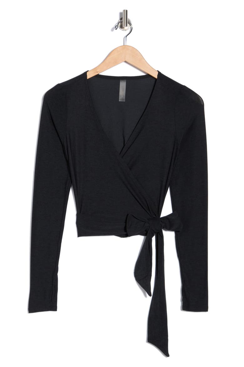 Featherweight Waist No Time Wrap Top, Alternate, color, DARKEST NIGHT