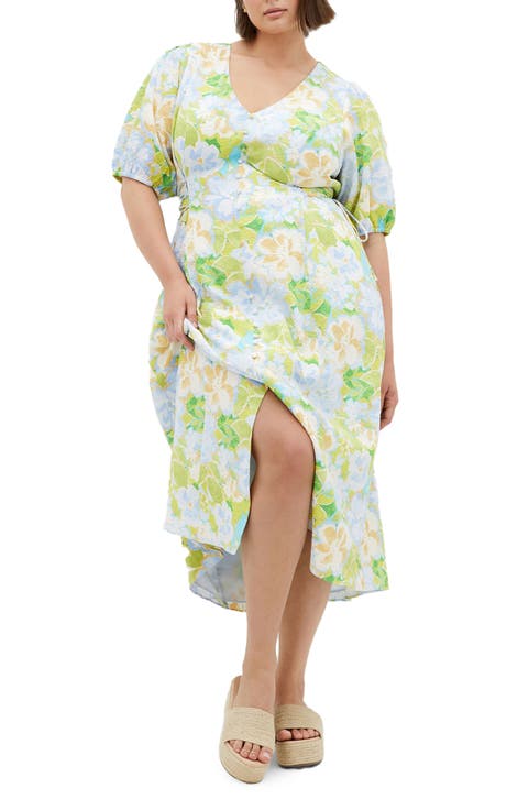 Roselle Floral Midi Dress (Plus)