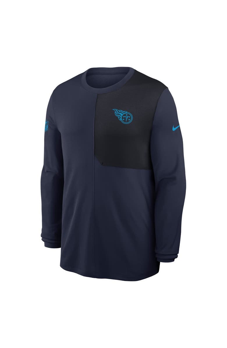 Nike Men's Nike Navy Tennessee Titans Sideline Coach UV Performance Long Sleeve T-Shirt, Alternate, color, Navy
