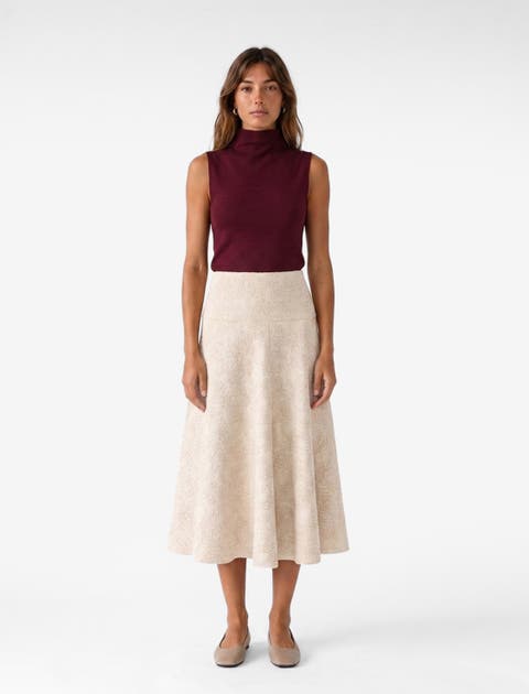 Flared Midi Skirt