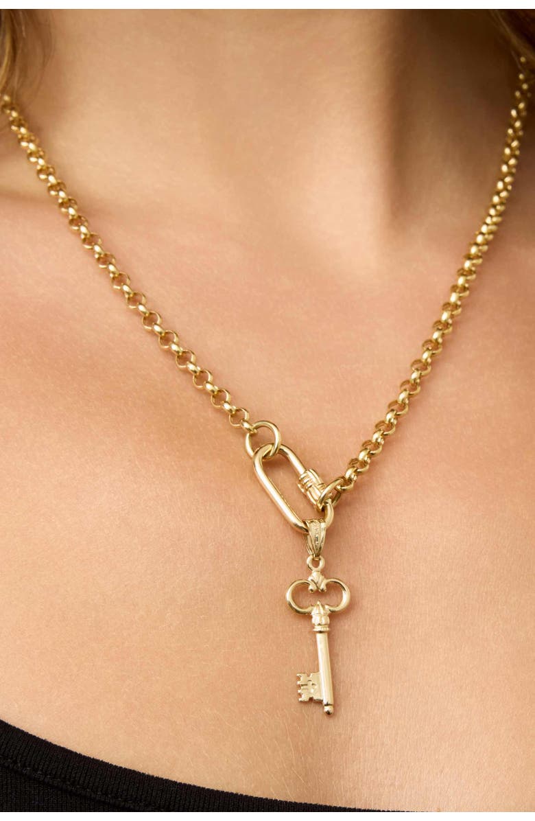 Oradina 14K Yellow Gold Maison Pendant Charm, Alternate, color, 14K Yellow Gold