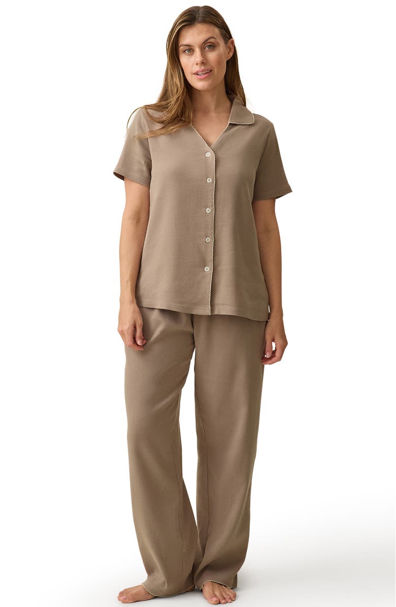 Kindred Bravely Cotton Blend Pajama Set, Main, color, Taupe