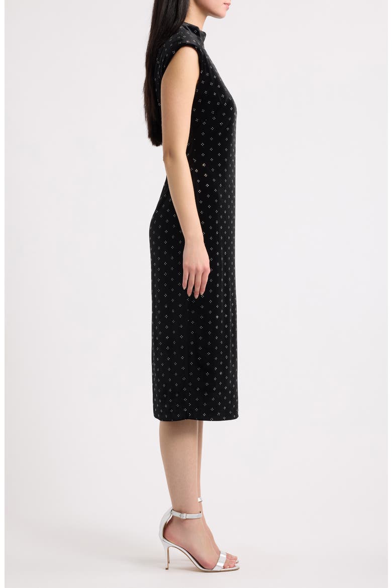 Cap Sleeve Velvet Midi Dress, Alternate, color, BLK