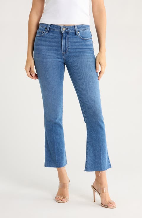 Rory Raw Hem Crop Flare Leg Jeans (Seidy)